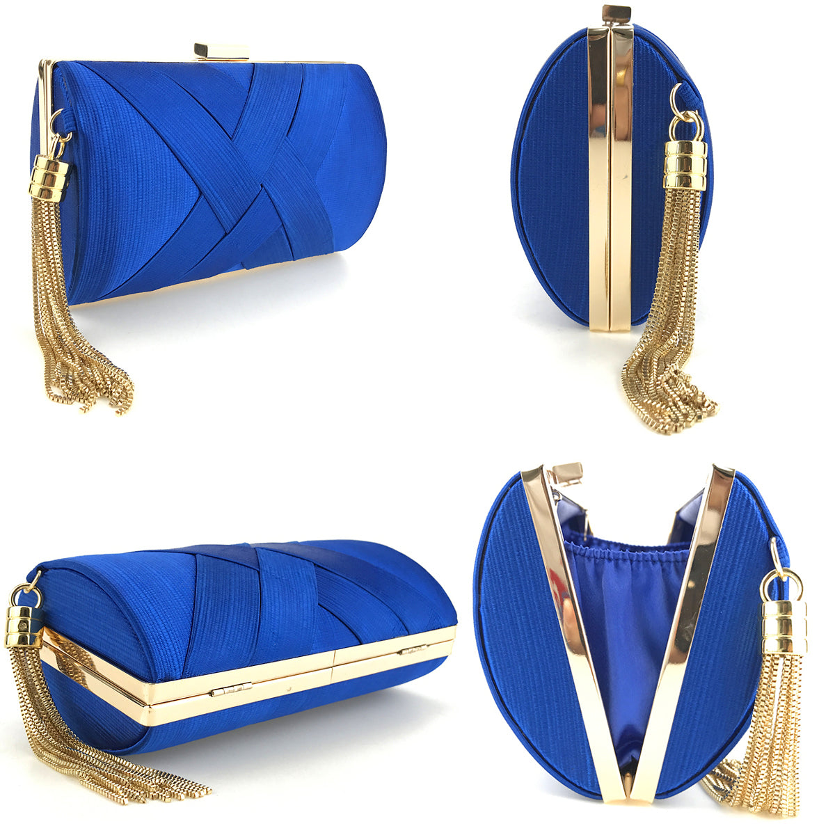 New Arrivals Handheld Women's Evening Clutch Bags Silk Satin Party Handbags Bridal Wedding Purses with Tassel Pendant Evening Clutch Bags