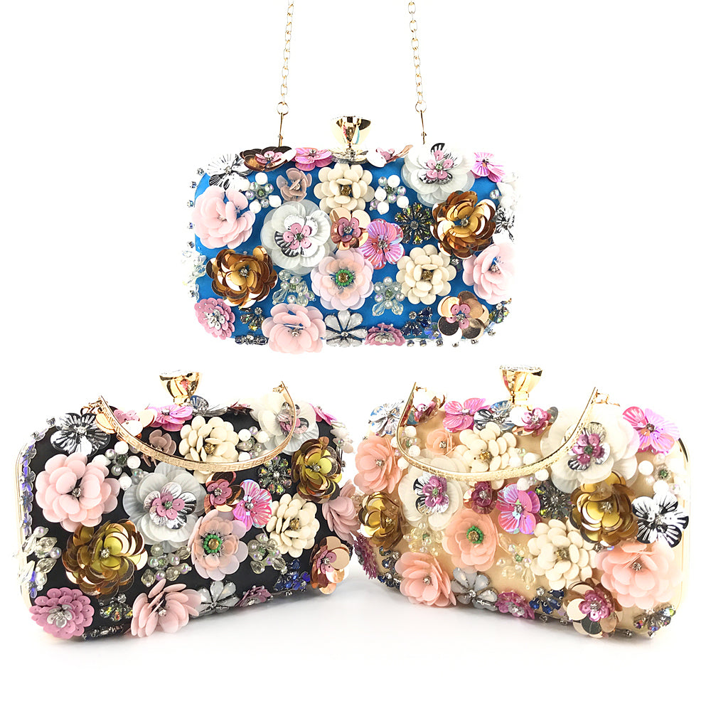 New Arrivals Fashion Evening Bags Handmade Flower Beaded Bags Banquet Wedding Party Bags Women Evening Clutch Women Purse