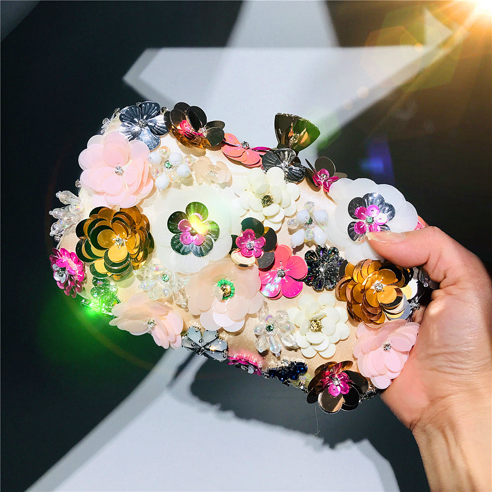 New Arrivals Fashion Evening Bags Handmade Flower Beaded Bags Banquet Wedding Party Bags Women Evening Clutch Women Purse