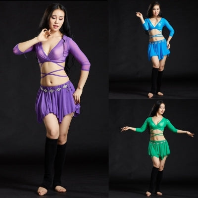 SHOWYOU Professional And Sexy 5 Colors Nylon Belly Dance Dress Belly Dancing Costumes Oriental Belly Dance Costumes