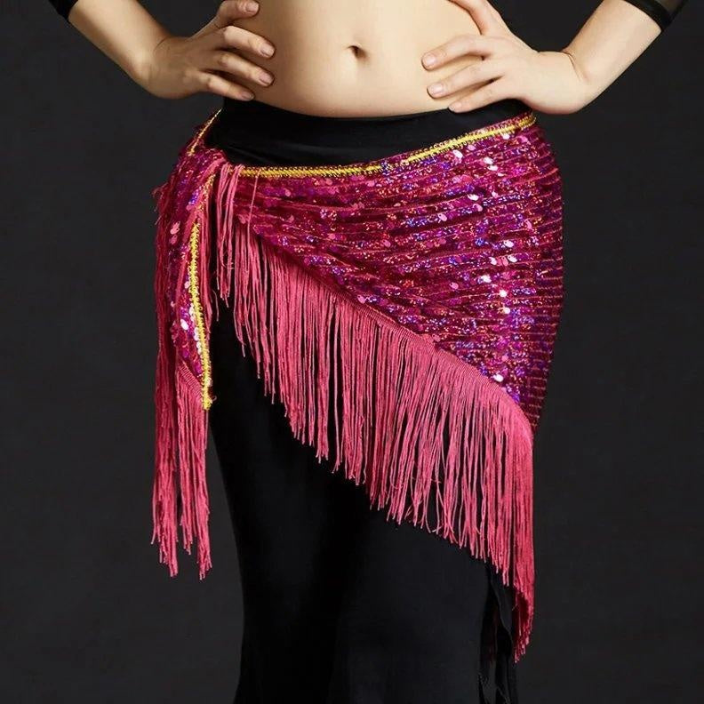 2023 Melon Piece Triangle Shawl Belly Dance Costumes Belt Hip Scarf Mermaid Towel