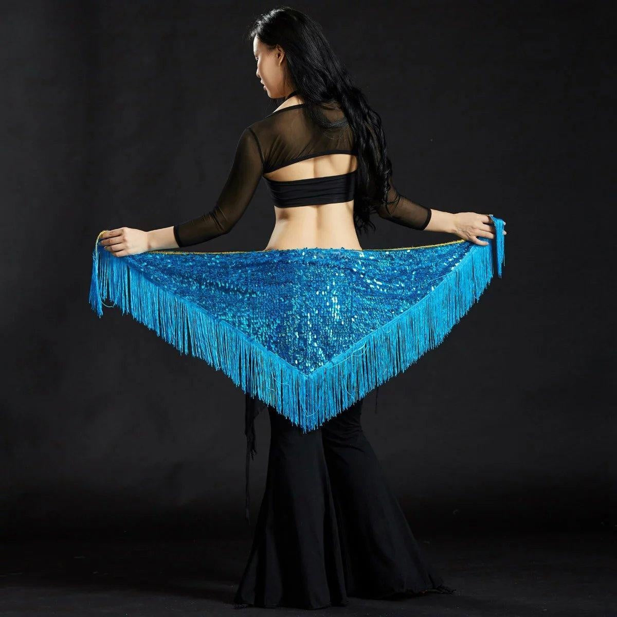 2023 Melon Piece Triangle Shawl Belly Dance Costumes Belt Hip Scarf Mermaid Towel