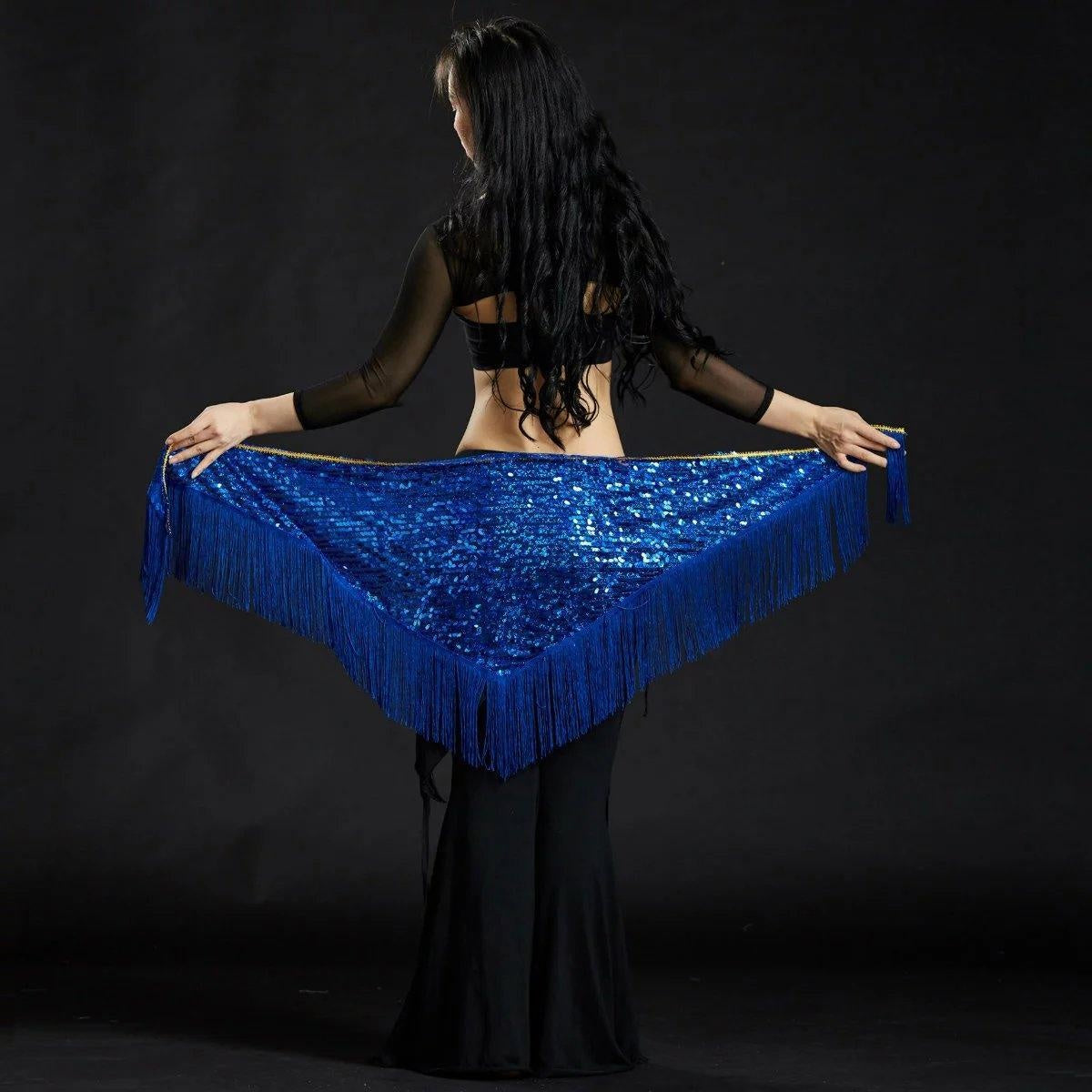 2023 Melon Piece Triangle Shawl Belly Dance Costumes Belt Hip Scarf Mermaid Towel