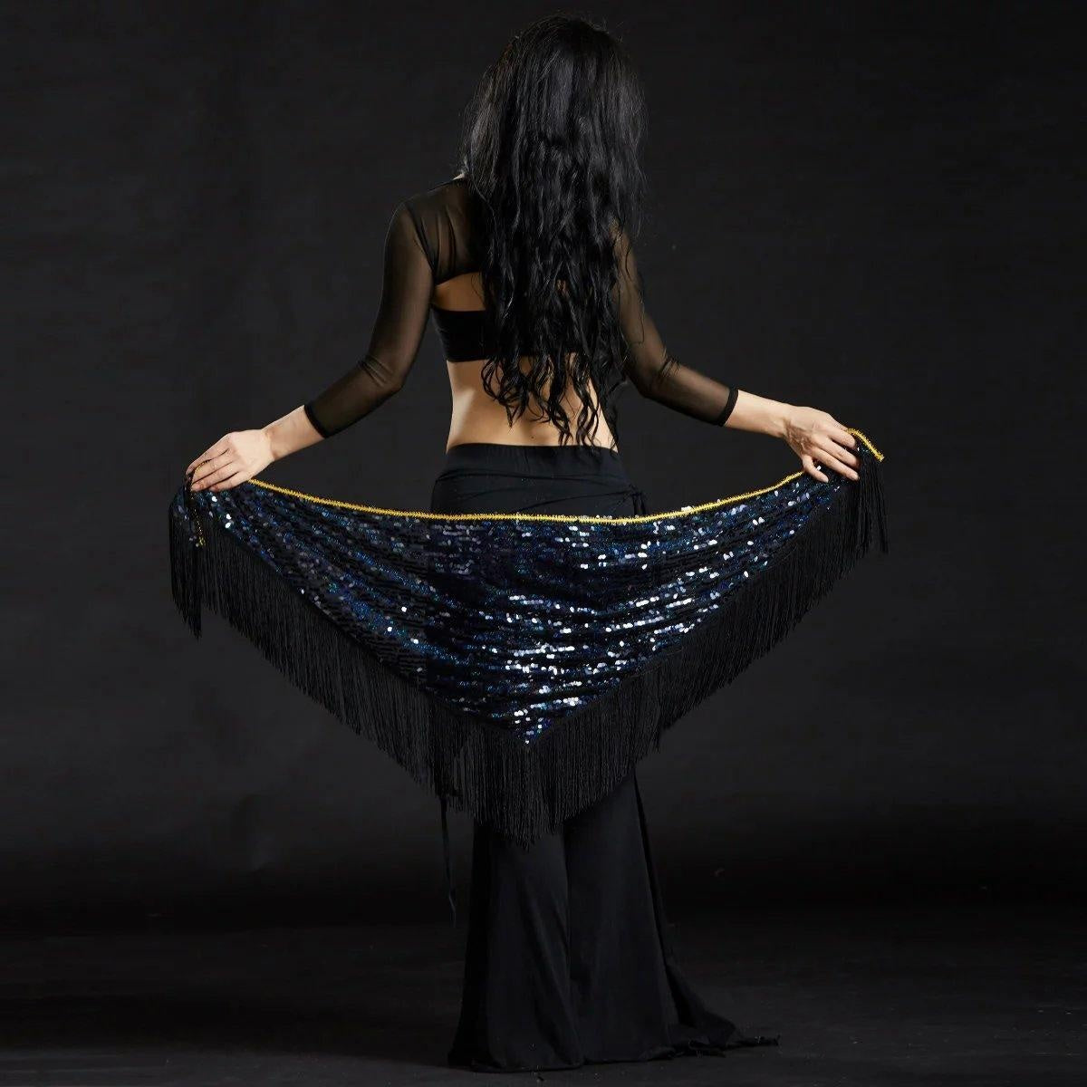 2023 Melon Piece Triangle Shawl Belly Dance Costumes Belt Hip Scarf Mermaid Towel