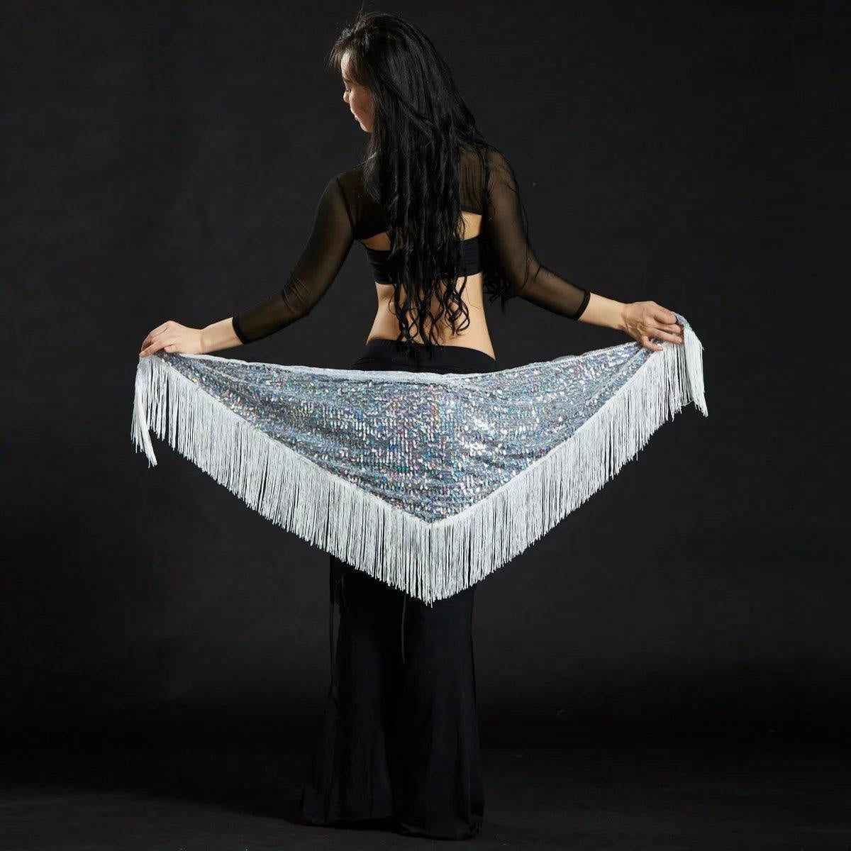 2023 Melon Piece Triangle Shawl Belly Dance Costumes Belt Hip Scarf Mermaid Towel