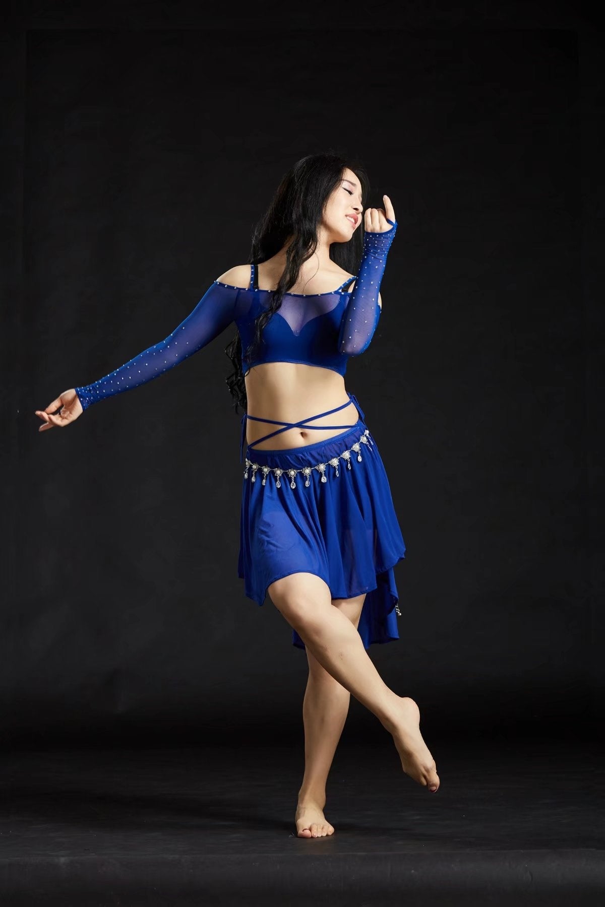 Water yarn belly dance dress 4 sets Up outlet/Skirt/Bra/Safe underwear