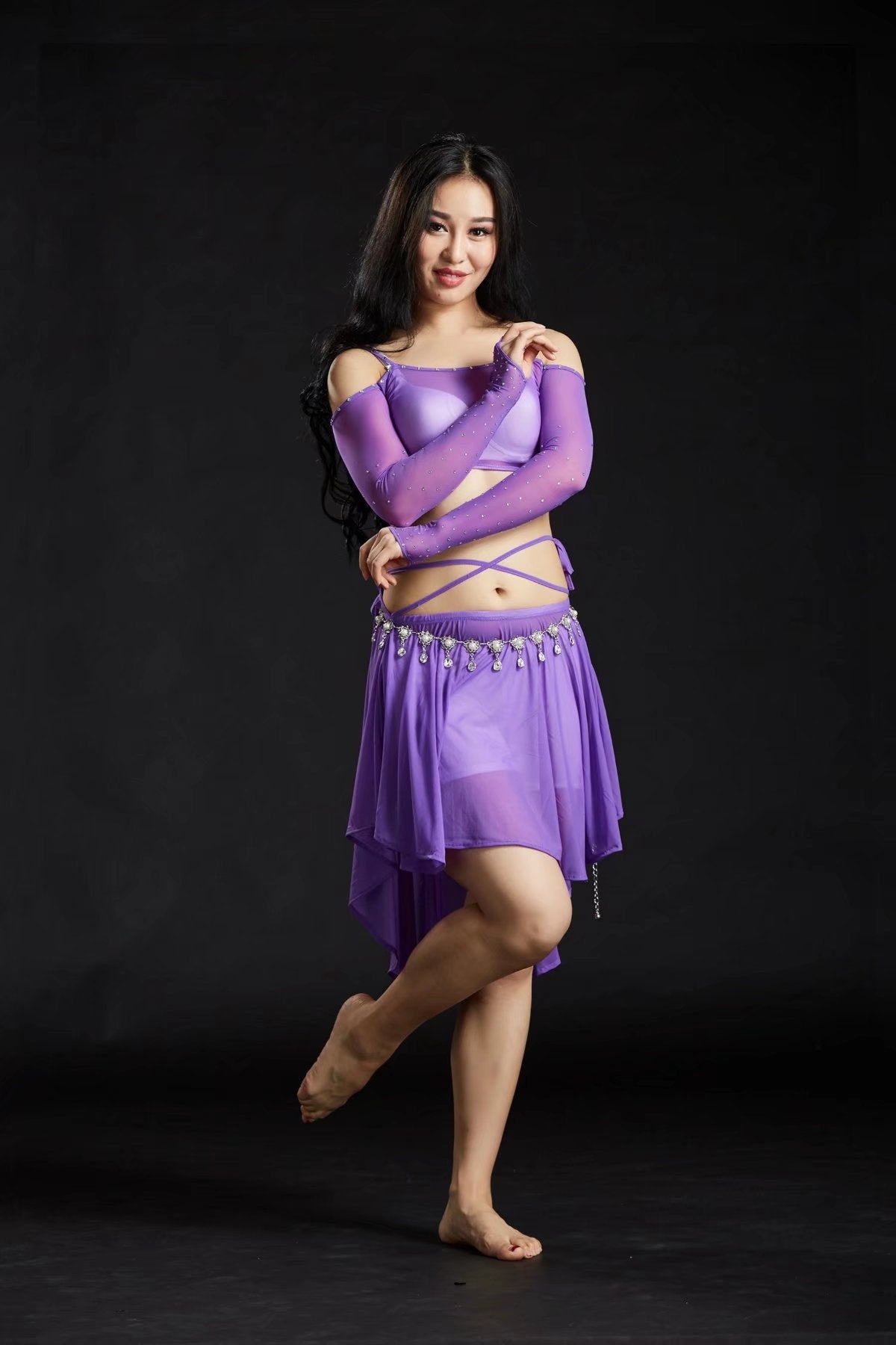 Water yarn belly dance dress 4 sets Up outlet/Skirt/Bra/Safe underwear