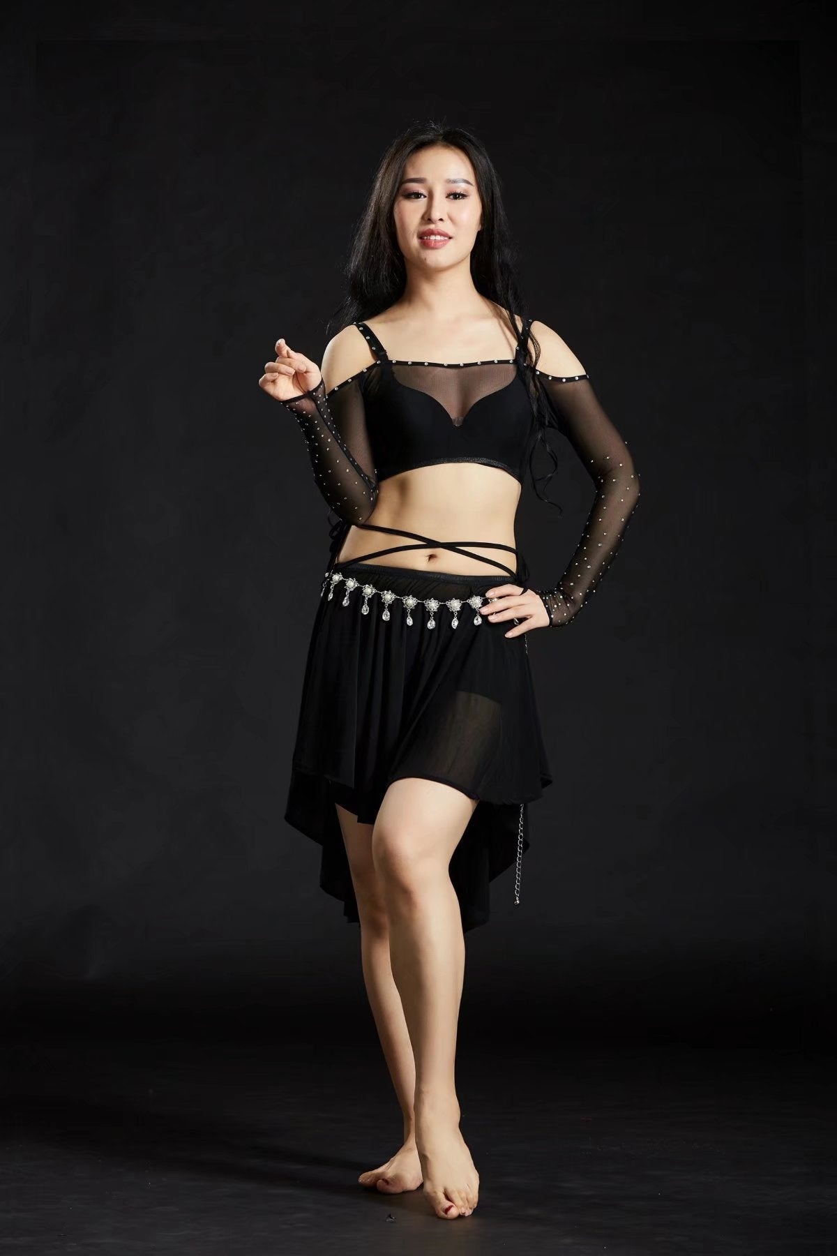 Water yarn belly dance dress 4 sets Up outlet/Skirt/Bra/Safe underwear