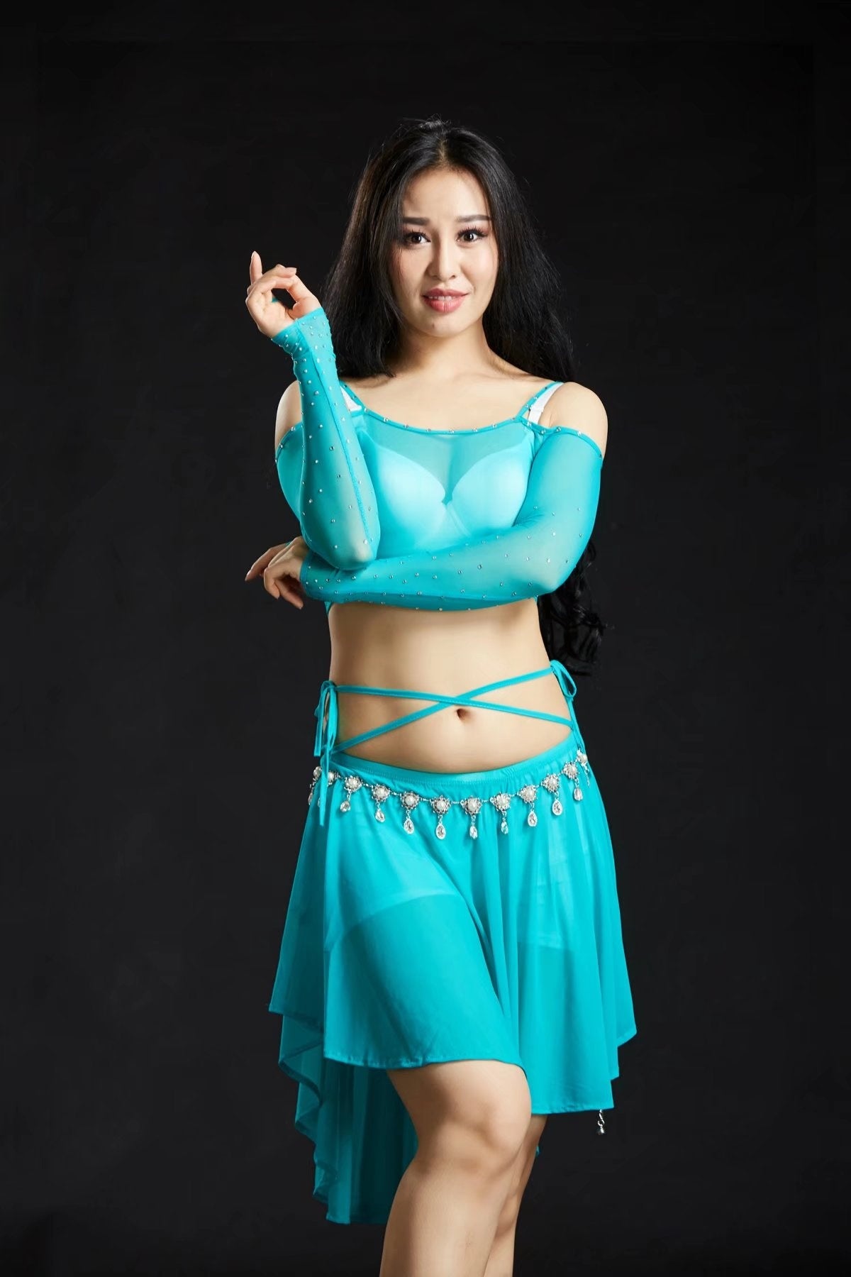 Water Yarn Irregular Swing Belly Dance Dress, Belly Dance Costumes, Belly Dance Skirts