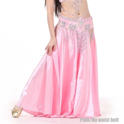 SHOWYOU 2-Sides Splitting Skirt, 14 Color 96cm(37.8 inch) Professional Dress, Double Forktailed Satin Skirt, Belly Dance Skirt