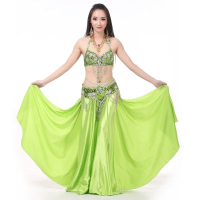 SHOWYOU 2-Sides Splitting Skirt, 14 Color 96cm(37.8 inch) Professional Dress, Double Forktailed Satin Skirt, Belly Dance Skirt