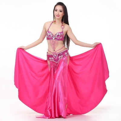 SHOWYOU Jupe fendue sur 2 côtés, robe professionnelle 14 couleurs 96 cm (37,8 pouces), jupe en satin à double queue fourchue, jupe de danse du ventre