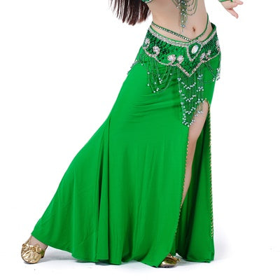 2023 Light Weight 37.8 inch Polyester Belly Dance Skirts Belly Dance Costumes Women Sexy Slit Skirt