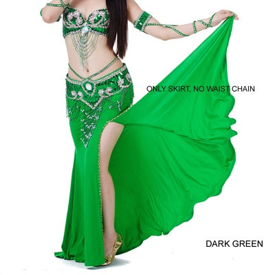 2023 Light Weight 37.8 inch Polyester Belly Dance Skirts Belly Dance Costumes Women Sexy Slit Skirt