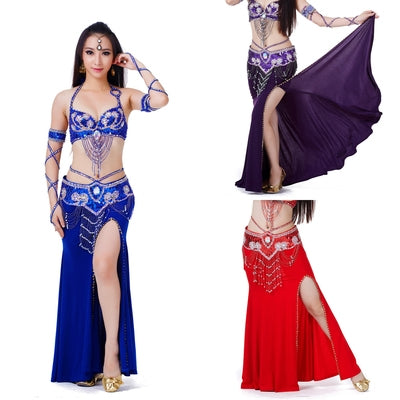 2023 Light Weight 37.8 inch Polyester Belly Dance Skirts Belly Dance Costumes Women Sexy Slit Skirt