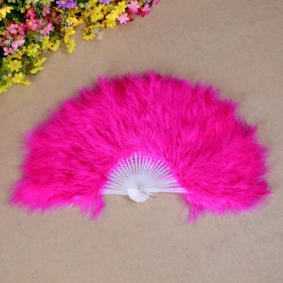 SHOWYOU 5 Colors Polyester fiber Belly Dance Fans Feather Fans Belly Dance Prop Stage Activities Tools