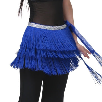 SHOWYOU 12 Color WASIT80CM/WIDTH32CM/LENGTH180CM 3 Layer Tassel Belly Dance Hip Scarf, WAIST BELT, WAIST SCARF