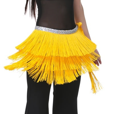 SHOWYOU 12 Color WASIT80CM/WIDTH32CM/LENGTH180CM 3 Layer Tassel Belly Dance Hip Scarf, WAIST BELT, WAIST SCARF