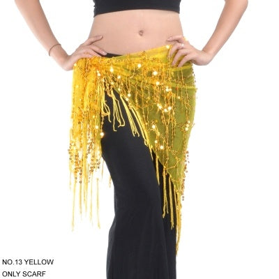 Sequined Triangle Scarf Waist Belly Dance Belly Dance Scarf Belly Dance Hip Scarf Triangle Beads Bellydance Belts