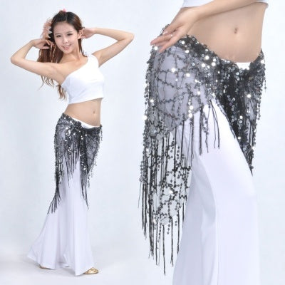 Sequined Triangle Scarf Waist Belly Dance Belly Dance Scarf Belly Dance Hip Scarf Triangle Beads Bellydance Belts