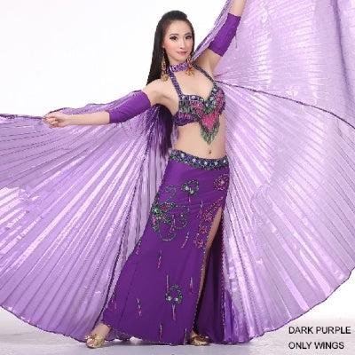 SHOWYOU Polyester 360 Ailes d'ange sans ramification Isis, Ailes dorées, Ailes argentées, Accessoires d'ailes, Ailes de danse du ventre, Danse du ventre