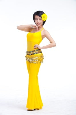 SHOWYOU 10 Color 248Pcs Gold Coins Double Color Rhinestone One Chain Waist Chain, Belly Dance Belt, Belly Dance Hip Scarf