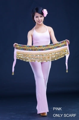 SHOWYOU 10 couleurs 248 pièces pièces d'or Double couleur strass une chaîne de taille, ceinture de danse du ventre, écharpe de hanche de danse du ventre