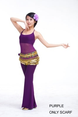 SHOWYOU 10 Color 248Pcs Gold Coins Double Color Rhinestone One Chain Waist Chain, Belly Dance Belt, Belly Dance Hip Scarf