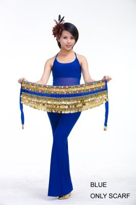 SHOWYOU 10 Color 248Pcs Gold Coins Double Color Rhinestone One Chain Waist Chain, Belly Dance Belt, Belly Dance Hip Scarf