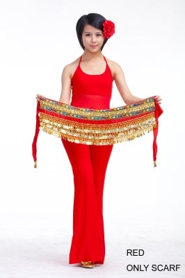 SHOWYOU 10 Color 248Pcs Gold Coins Double Color Rhinestone One Chain Waist Chain, Belly Dance Belt, Belly Dance Hip Scarf