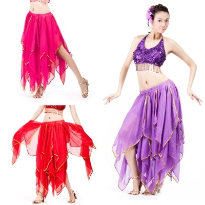 SHOWYOU Professional And Sexy 9 Color 16 Leaves Skirt, Belly Dance Skirt, Chiffon Skirt, Performance Skirt, Tribal Skirt, Flax Dance skirt