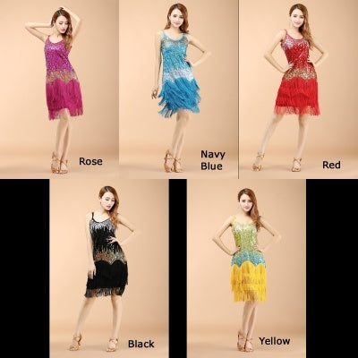 2023 Professional And Sexy Latin Dance Costumes, Women's Adult Autumn Performance Costumes, Tassel Latin Dress Skirt