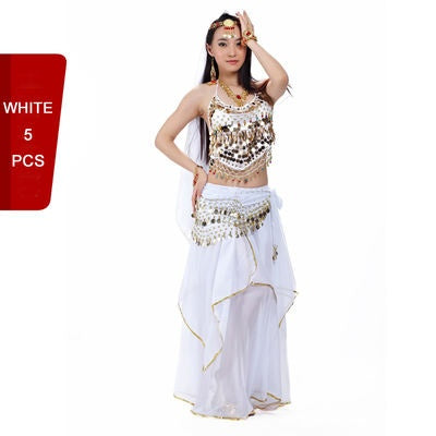 5 Pcs Chiffon Pepper Shape Women Belly Dance Costumes, Fashion Ladies Belly Dancing Girls, Indian Dance Costumes