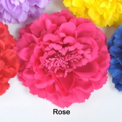 Barrettes à nœuds pour cheveux doublées de fleurs de pivoine en térylène pour filles et femmes, 14 couleurs, 2023