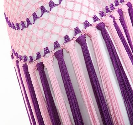 SHOWYOU Nylon 150cm(59 in) Women's Belly Dance Two-tone Argentina Triangle Short Tassels Hip Scarf