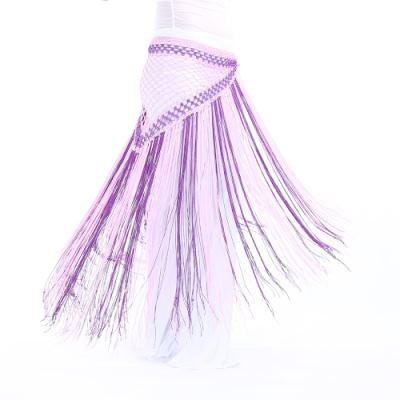 SHOWYOU Nylon 150cm(59 in) Women's Belly Dance Two-tone Argentina Triangle Short Tassels Hip Scarf