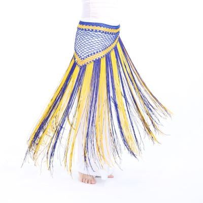 SHOWYOU Nylon 150cm(59 in) Women's Belly Dance Two-tone Argentina Triangle Short Tassels Hip Scarf