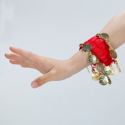 Belly Dance Gold Coins Bracelet Gypsy Jewelry Coin Bracelet Hand Decoration Wrist Bangle Chain, Halloween Costume Accessory For Children