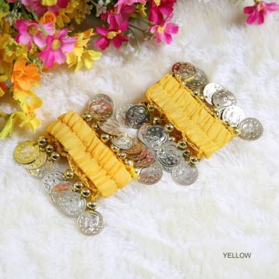 Belly Dance Gold Coins Bracelet Gypsy Jewelry Coin Bracelet Hand Decoration Wrist Bangle Chain, Halloween Costume Accessory For Children