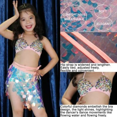 2023 Mermaid Sequins Waist Chain, Hip Scarf, Belly Dance Waist Chain, Belly Dance Hip Towel Scarf, Belly Dance Costume Outfits For Child