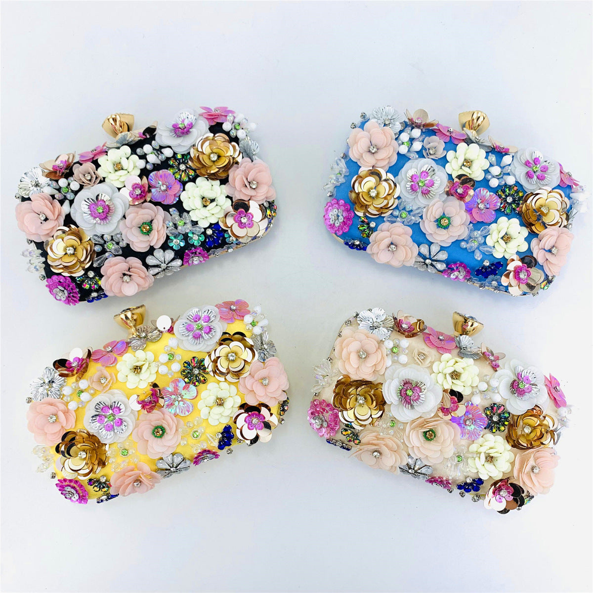 New Arrivals Fashion Evening Bags Handmade Flower Beaded Bags Banquet Wedding Party Bags Women Evening Clutch Women Purse