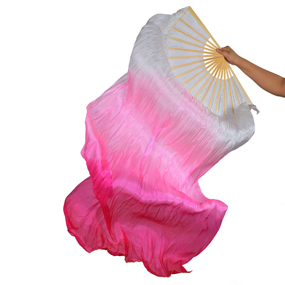 2023 180x90cm 18 Colors 100% Real Silk Chinese Belly Dance Fan Veil Hand Made Belly Dance Fans