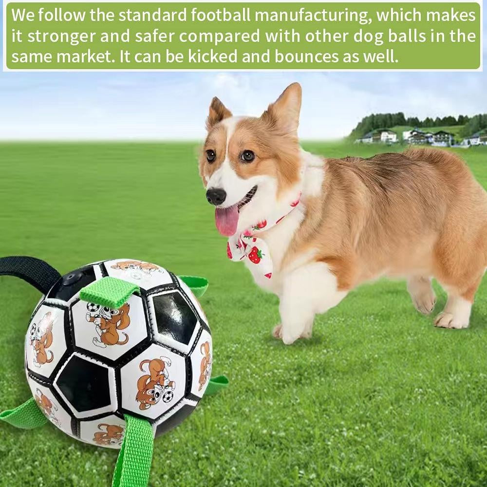 New Arrivals Soccer Ball with Straps, Interactive Puppy Toys for Tug of War, Birthday Gifts, Durable Water Toy for dog