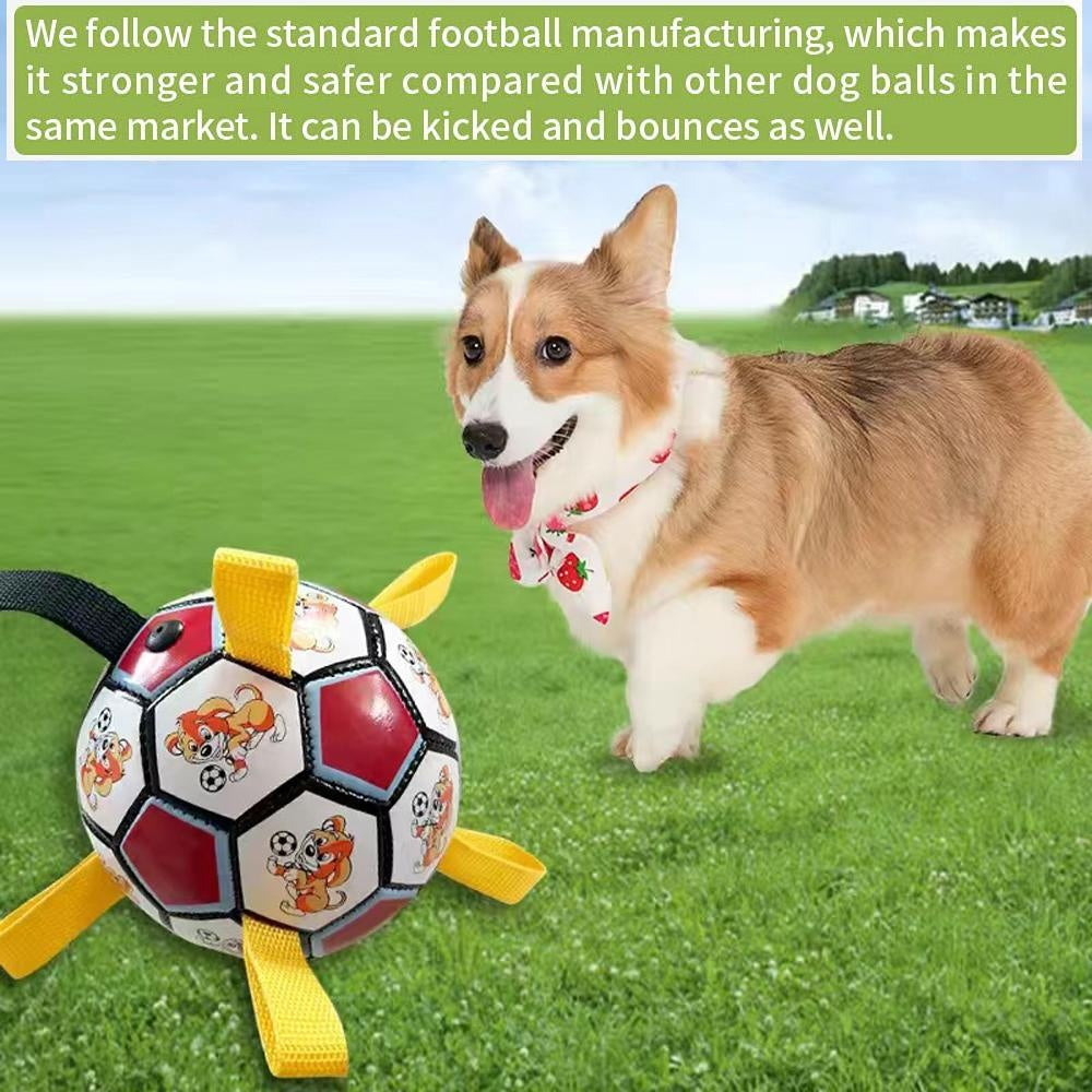 New Arrivals Soccer Ball with Straps, Interactive Puppy Toys for Tug of War, Birthday Gifts, Durable Water Toy for dog