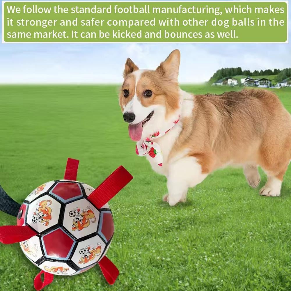 New Arrivals Soccer Ball with Straps, Interactive Puppy Toys for Tug of War, Birthday Gifts, Durable Water Toy for dog