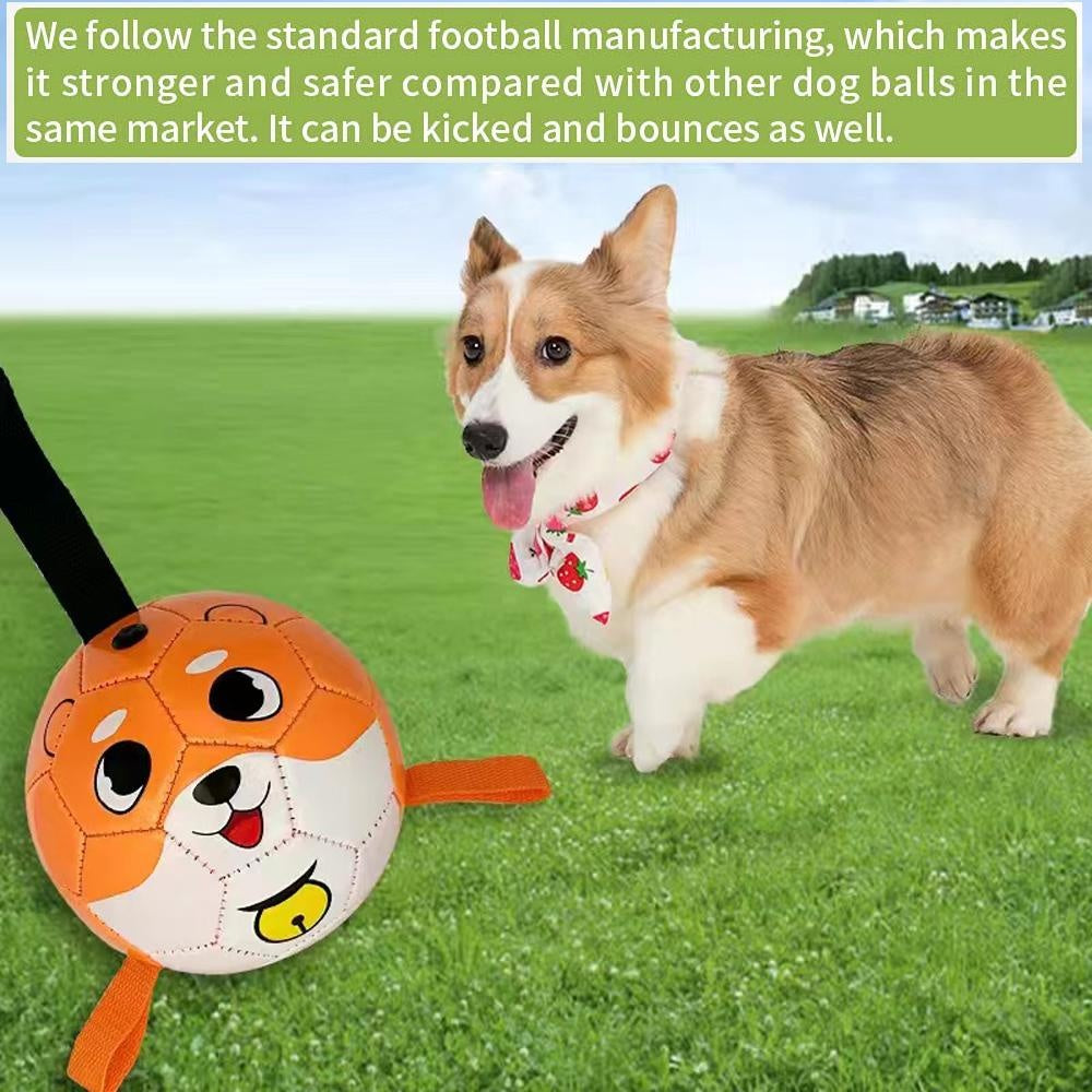 New Arrivals Soccer Ball with Straps, Interactive Puppy Toys for Tug of War, Birthday Gifts, Durable Water Toy for dog