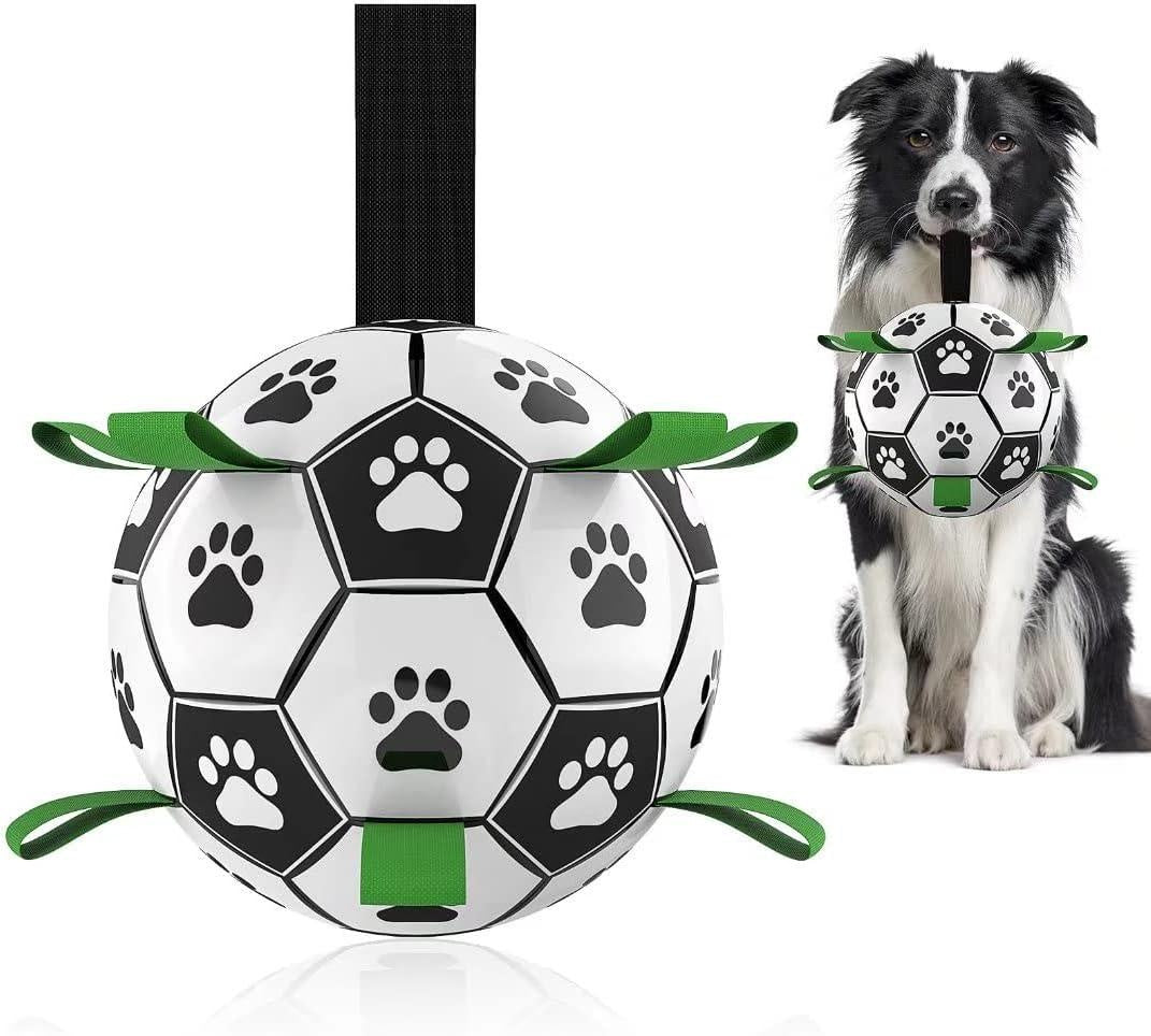 Ballon de football avec sangles, jouets interactifs pour chiots, cadeaux d'anniversaire, jouet aquatique Durable pour chien, nouvel arrivage