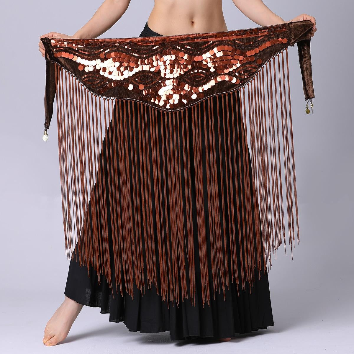 Sequin Long Tassel Waist Chain, Belly Dance Waist Chain