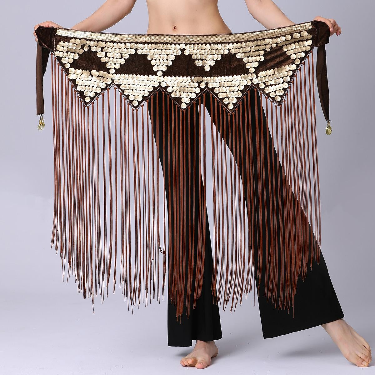 Sequin Long Tassel Waist Chain, Belly Dance Waist Chain