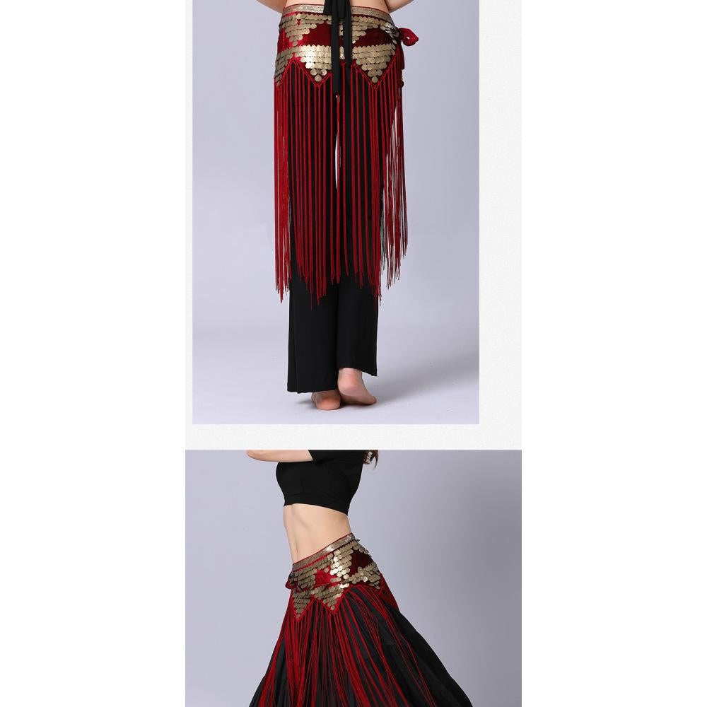 Sequin Long Tassel Waist Chain, Belly Dance Waist Chain